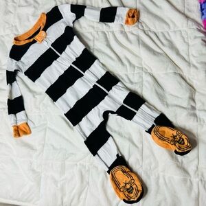Burts Bees Baby striped footie PJs | size 18 M